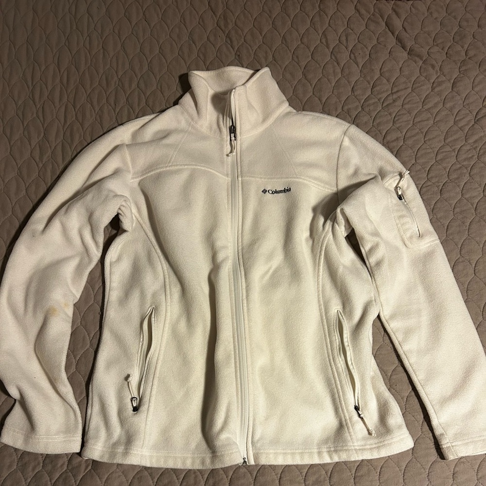 white columbia fleece zip up size large